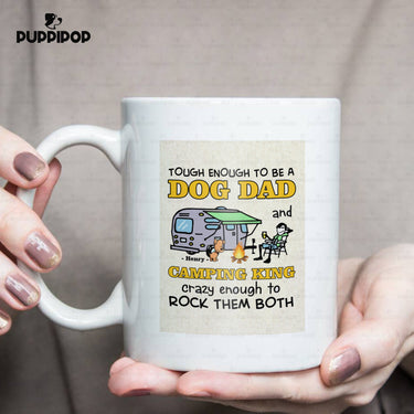 Custom Dog Mug - Personalized Camping King Gift For Dad - White Mug